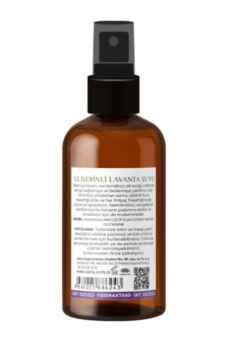 Akita Doğal Gliserinli Cam Şişe Lavanta Suyu 100 ML