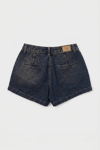 Itsbasic Kadın Koyu Kot 2s6 Mini Pileli Denim Şort