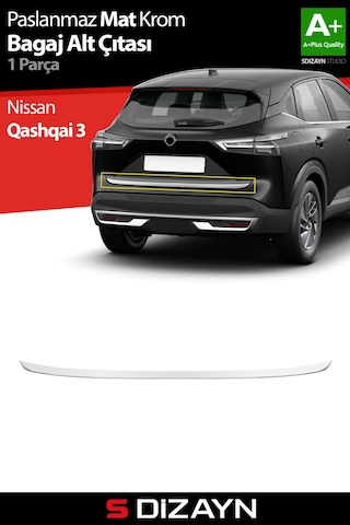 S-dizayn Nissan Qashqai Krom Bagaj Alt Çıtası 2021 Üzeri A+ Kalite Mat Krom S-dizayn Nissan Qashqai Krom Bagaj Alt Çıtası 2021 Üzeri A+ Kalite Mat Krom