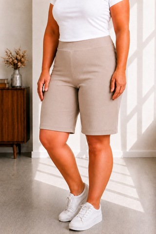 Sngl Tekstil Kadın Büyük Beden Şort S M L Xl 2xl 3xl 4xl 5xl 6xl 7xl 8xl 9xl Bej