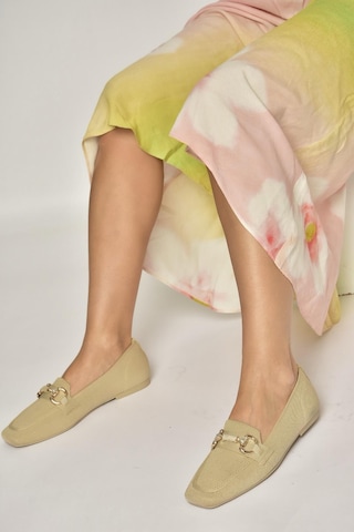 Fox Shoes Y820400104 Ten Triko Kumaş Toka Detaylı Kadın Babet Ten