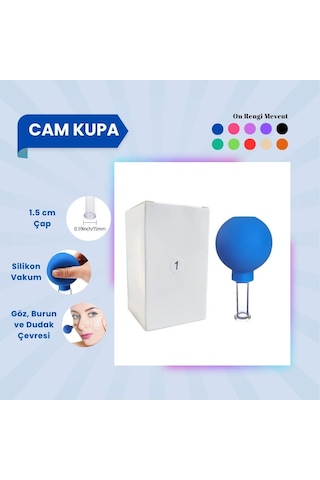 Silikon Vakumlu Cam Yüz Masaj Kupası No:1 Mavi Çok Renkli Silikon Vakumlu Cam Yüz Masaj Kupası No:1 Mavi Çok Renkli