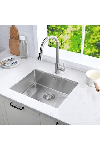 Global 40x45 Cm El Yapımı Paslanmaz Çelik Evye