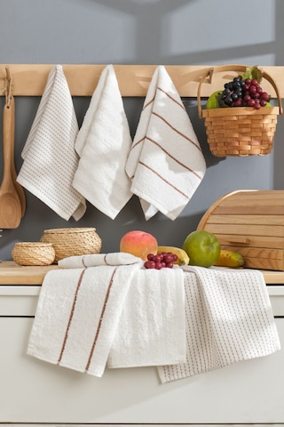 Rebeka Home Collection Sophia El Yüz Mutfak Havlu Seti 6'lı 30 x 50 CM Krem