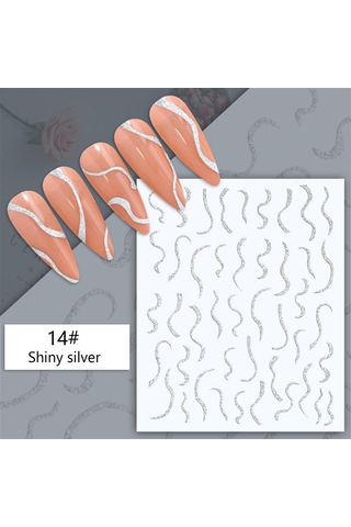 3d Reflektif Efekt Nail Art Sticker Model - 19 55881-19