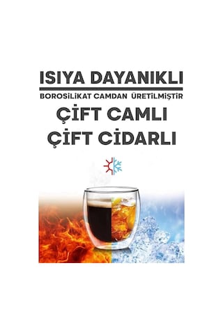 Panda Çift Cidarlı Bardak Süt Çay Kahve Su Bardağı 250ml Isı Yalıtımlı Kupa Bardak Seti
