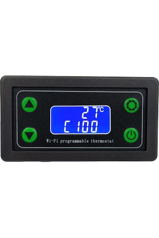 Geeksen Zfx-wt01 Siyah Wifi Uzaktan Kontrollü Sıcaklık Regülatörü - K Tipi Termokuplak, -99 999 C Aralığı, Akıllı Isıtma Kontrolü