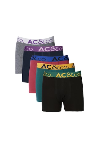Ac&Co / Altınyıldız Classics Erkek Karısık Pamuklu Esnek Desensiz 5'Li Boxer Paketi