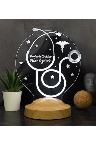 Steteskop Kişiye Özel Doktor Hediyesi, Tıp Bayramı Hediyesi Led Lamba