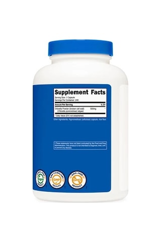 Nutricost Organic Chlorella 1000 Mg 240 Tablet - Organik Klorella Yosunu Takviye Edici Gıda