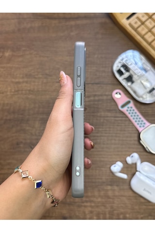 Samsung Galaxy Note 20 Ultra Uyumlu Premium Deri Dokulu Darbelere Dayanıklı Nazal Silikon Kılıf Gri