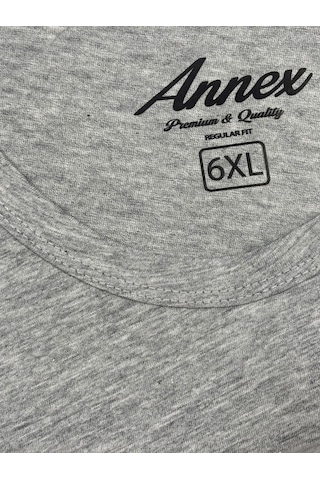 Yuvarlak Yaka Erkek Battal Düz Renk Pamuklu Basic Tshirt Gri