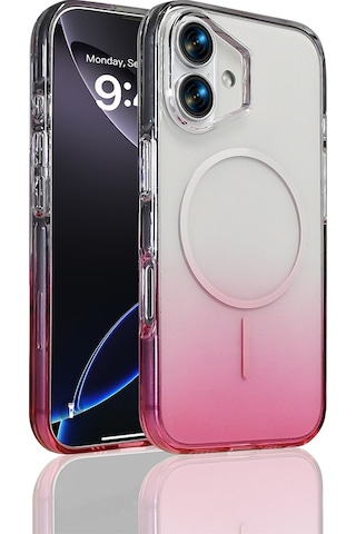 Apple, Uyumlu iPhone 16 Kılıf M-safe Şarj Özellikli Zore Septik Silikon Kapak Pembe