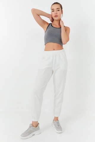 Tommy Life Gri Melanj Basic Sıfır Kol Dar Kalıp U Yaka Kadın Crop Top Atlet - 97162 Gri Melanj