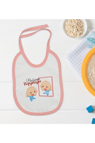 Bk Kids Babamın Kopyasıyım Tasarımlı Pembe Bebek Mama Önlüğü Pembe