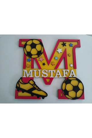 Çocuk Odası Kapı & Duvar Süsü M-harfi İsim Yazılı