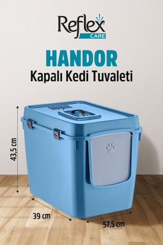 Reflex Care Handor Kapalı Kedi Tuvaleti Lacivert 57,5 X 43,5 X 39 Cm