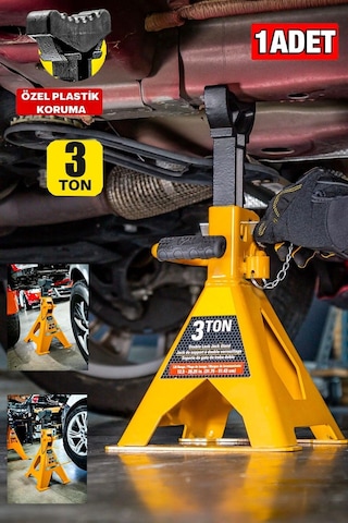 Stilmax Kaymaz Başlıklı Plastik Korumalı 3 Ton Kriko Standı 1 Ad