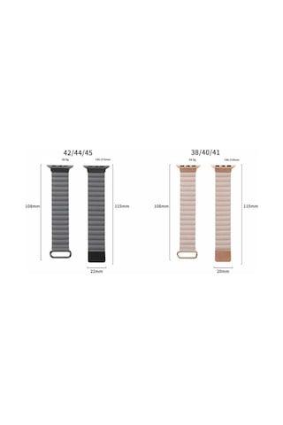 Watch 44mm Uyumlu Krd-78 Pu Deri Kordon Strap Kayış Mkst- Koyu Gri
