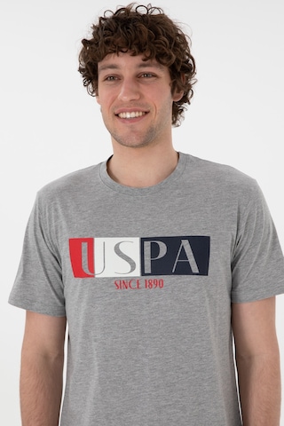 U.S. Polo Assn. Erkek Bisiklet Yaka Gri Melanj Pijama Takımı 50309821-VR086