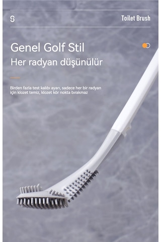 Silikon Yumuşak Kıllı Tuvalet Fırçası-beyaz