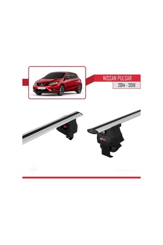 Nissan Pulsar 2014-2018 Arası İle Uyumlu Ace-4 Ara Atkı Tavan Barı Gri
