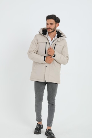 Freemen Spor Erkek Polarlı Su Ve Rüzgar Geçirmez Kapüşonlu Mont & Kaban & Parka-281 Taş