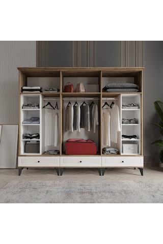 Beenal Nisa 6 Kapaklı Gardırop Dolap 240cm Atlantik Çam-aytaşı