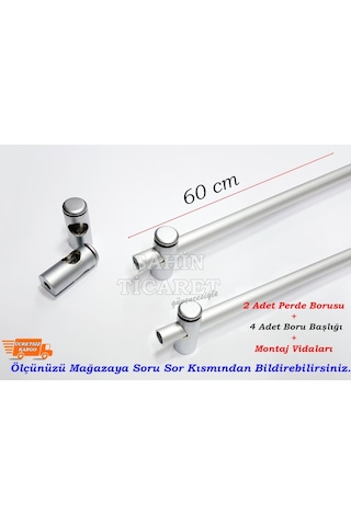 Perde Borusu Perde Çubuğu Ve Başlığı Perde Çubuğu 60 Cm (1 Çift)