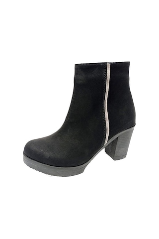 Efsun 2311 Yağlı Deri Fashion Fermuarlı Kadın Bot Siyah