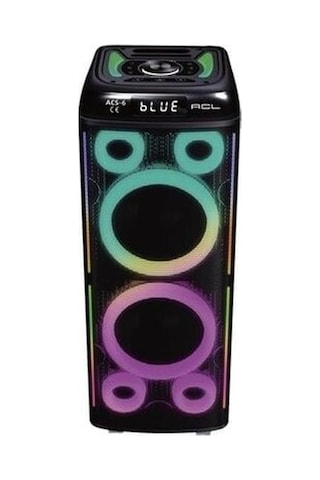 Acs-6 80w Bluetooth Hoparlör 2x8 İnç Speaker, Mikrofonlu Ve Rgb Yüksek Ses Parti Ve Karaoke