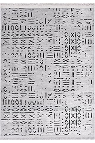 Çam Halı Crea Decolux Vena 8015 Gri Özel Kaymaz Tabanlı Pamuk Dokuma Kilim - 80x150