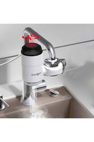 Cbtx Zoosen Elektrikli Sıcak Su Musluğu Bağlantı Tipi Anında Sıcak Su Musluğu Ab Fişi, Stil: Beyaz Çok Renkli