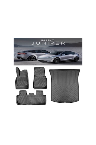 Rizline Tesla Model Y Juniper 2025 Ve Sonrası 3d Havuzlu Paspas Ve Bagaj Havuzu Set