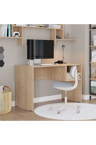 Concept Kilitli Çekmeceli Çalışma Masası - Florida Meşe 120x75x60 Cm Meşe