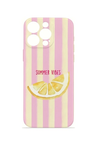 Apple iPhone Uyumlu 16 Pro Vorian İnce Kamera Korumalı Mika Kılıf Summer Vibes Lemon Summer Vibes Lemon Mika