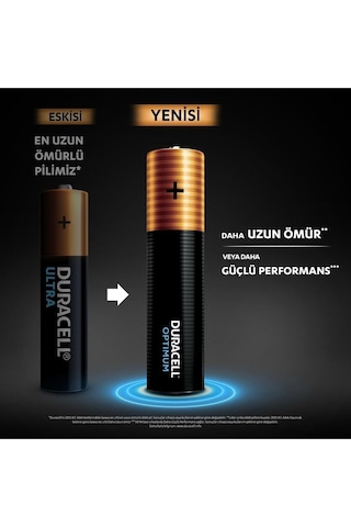 Duracell Optimum AAA Alkalin İnce Kalem Piller 1.5 V LR03/MN2400 8’li