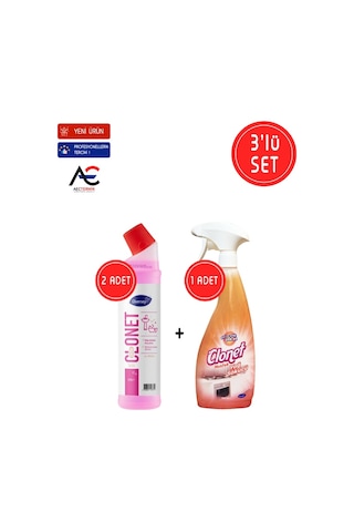 Clonet Temizlik Paketi Mutfak Temizleyici 750 ML + Banyo Ve Kireç Çözücü 2 x 750 ML