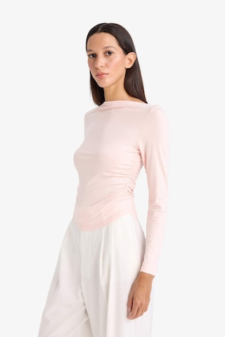Defacto Slim Fit Dar Kesim Kayık Yaka Uzun Kollu Tişört F9029ax26sppn447 Pembe-pn447