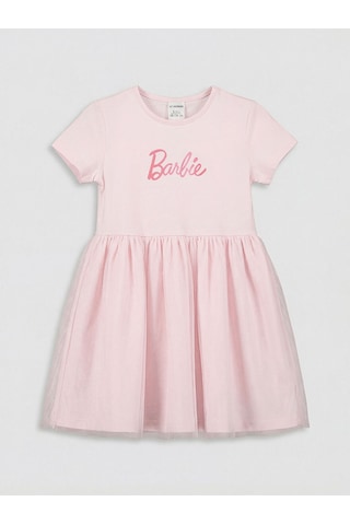 Özmarka Yeni Sezon Barbie Baskılı Kız Çocuk Tütü Elbise Pembe