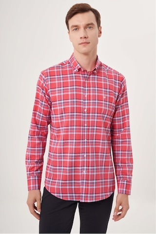 Bisse Erkek Regular Fit Paşa Yaka Spor Gömlek Kırmızı Gm23y231026 D24 Kırmızı