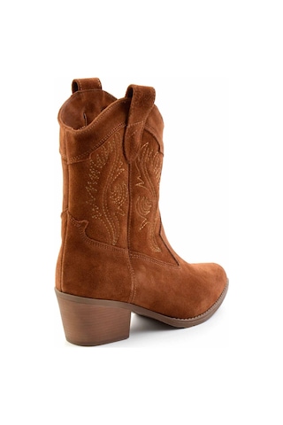 Bambi Taba Hakiki Deri Kadın Bot & Bootie K02586888902 Taba