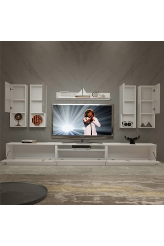 Decoraktiv Trendstyle 8das Mdf Tv Ünitesi Tv Sehpası Beyaz