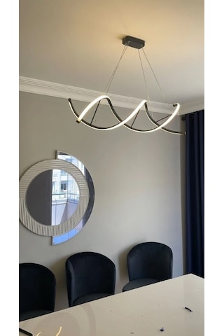 Helazon / Sarkıt Avize / 100x20 CM / 3 Renk Işık / Antrasit Gövde