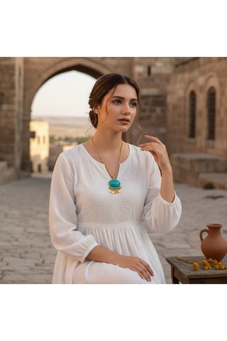 Firuze-halef Kolye Mavi