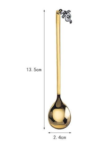 Mufunye Halloween İçin 304 Paslanmaz Çelik Kahve Kaşığı, Tatlı Kaşığı Ve Karıştırıcı Kaşık Seti Altın