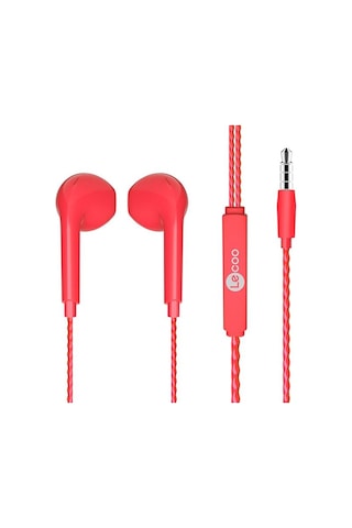 Lecoo Eh104r 3.5 Mm Jacklı Kablolu Kulak İçi Mikrofonlu Kulaklık Kırmızı 2