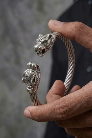 Viking Aslan Başlı Çelik Bileklik Güç, Cesaret Ve Sadakati Sembolize Eden Erkek Çelik Bileklik Diğer