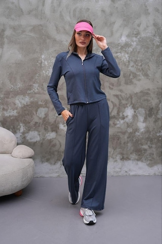 Elaxi Modal Kumaş Slim Fit Kapüşonlu İkili Takım Antrasit