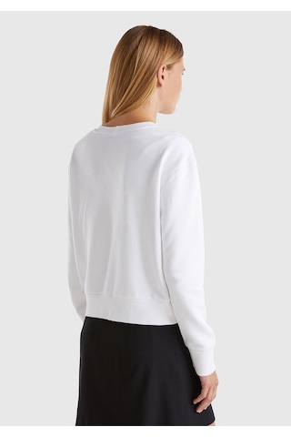 Benetton-w Kadın Beyaz Sweatshırt Beyaz Beyaz